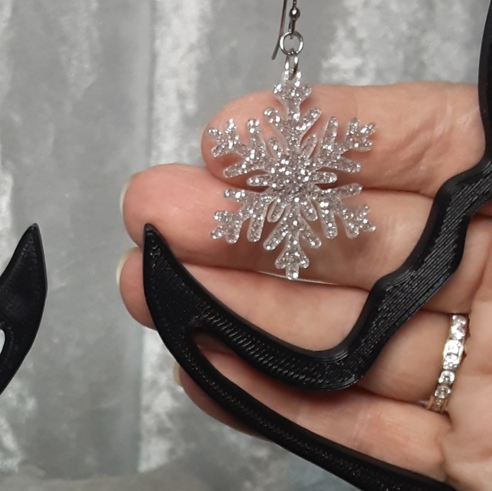 Handmade Resin Snowflake Earrings
